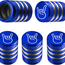 Tire Valve Stem Cap Cover - (5 Pack) Tire Air Cap Metal with Plastic Liner Corrosion Resistant Leak-Proof American Flag for Car Truck Motorcycle Bike Black
