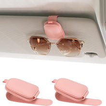 Yuoyar 2 Packs Sunglasses Holders for Car Visor - Magnetic Leather Sunglasses Holder and Ticket Card Clip - Car Visor Accessories (Black)