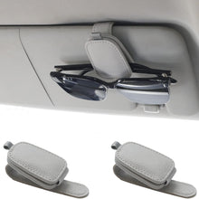 Yuoyar 2 Packs Sunglasses Holders for Car Visor - Magnetic Leather Sunglasses Holder and Ticket Card Clip - Car Visor Accessories (Black)