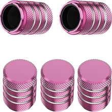 Tire Valve Stem Cap Cover - (5 Pack) Tire Air Cap Metal with Plastic Liner Corrosion Resistant Leak-Proof American Flag for Car Truck Motorcycle Bike Black