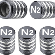 Tire Valve Stem Cap Cover - (5 Pack) Tire Air Cap Metal with Plastic Liner Corrosion Resistant Leak-Proof American Flag for Car Truck Motorcycle Bike Black