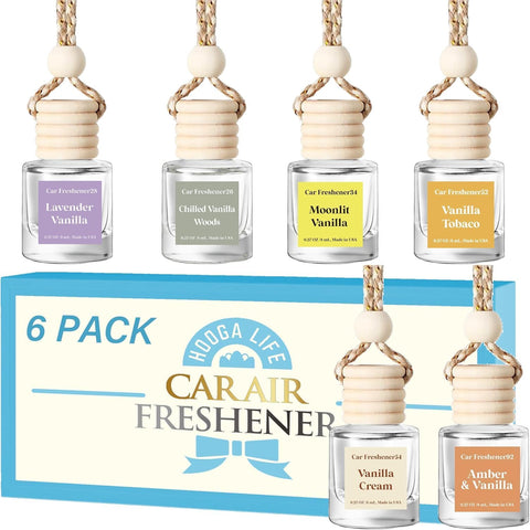 HoogaLife Car Air Freshener Diffuser 2 Pack Hanging Air Freshener Diffuser - Vanilla Cream Fragrance Oil Air D iffuser for Car, 45+ days Long Lasting Fragrance Made in USA C ar Air Fresheners