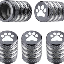 Tire Valve Stem Cap Cover - (5 Pack) Tire Air Cap Metal with Plastic Liner Corrosion Resistant Leak-Proof American Flag for Car Truck Motorcycle Bike Black