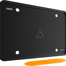 Aujen Silicone License Plate Frames Black, 2 Pack Car License Plate Frame, Universal US Car Black License Plate Holders Brackets Rust-Proof, Rattle-Proof, Weather-Proof Car Accessories(Black)