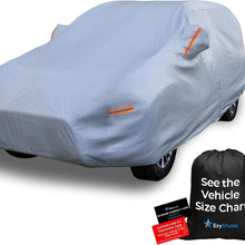 EzyShade 10-Layer Car Cover Waterproof All Weather - See Vehicle Size-Chart - Car Covers for Automobiles & Car Snow Cover - Full Exterior Covers - Winter Rain Sun SUV Sedan. Size A4 (See SizeChart)