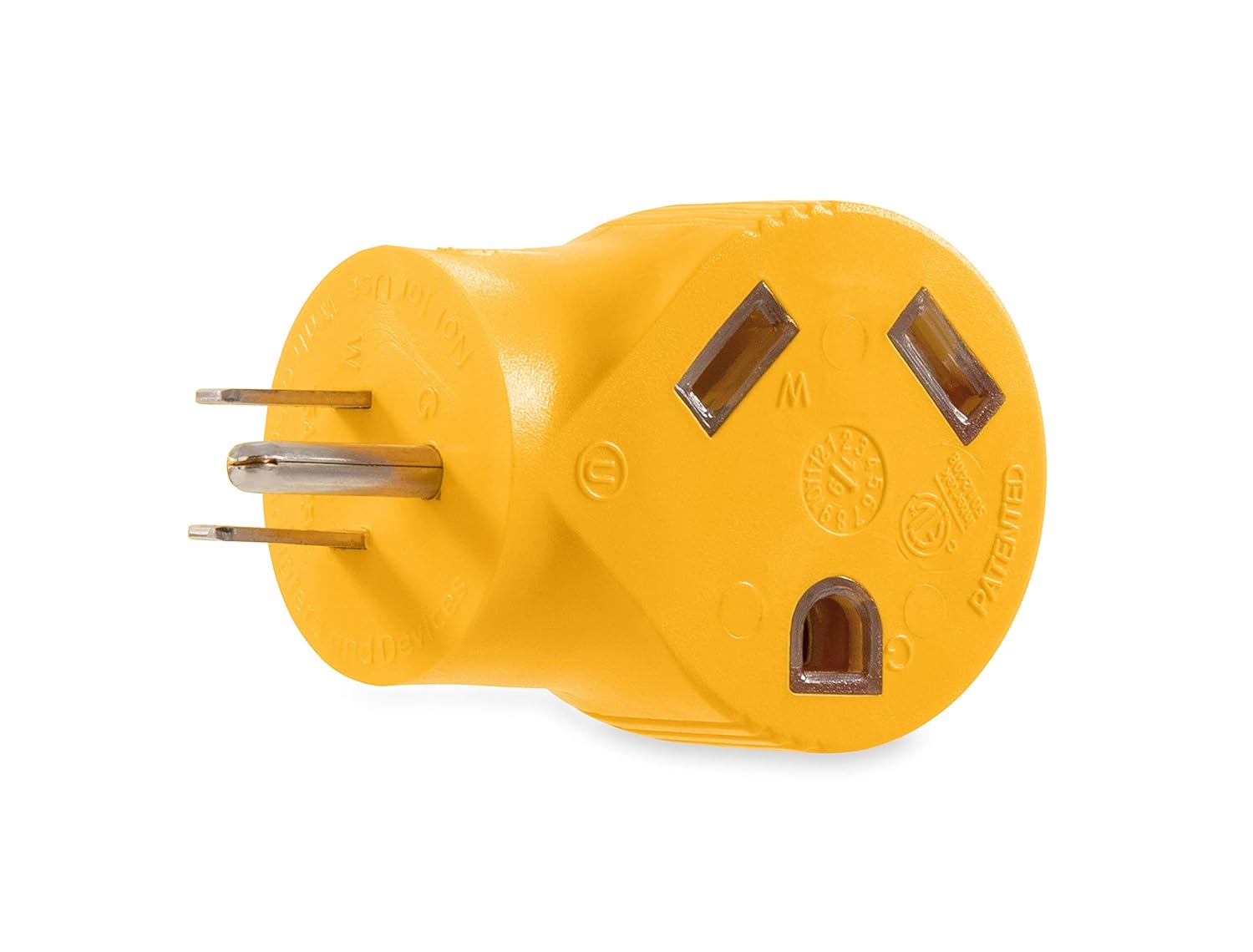 Camco 55325 15 AMP Male / 30 AMP Female 90 Degree Electrical Adapter, Yellow