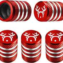Tire Valve Stem Cap Cover - (5 Pack) Tire Air Cap Metal with Plastic Liner Corrosion Resistant Leak-Proof American Flag for Car Truck Motorcycle Bike Black