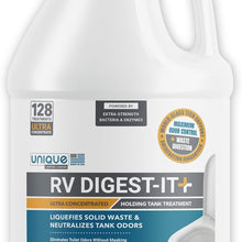 Unique RV Digest-It+ Extra-Strength Ultra-Concentrate - 32 RV Toilet Treatments - Eliminates Smells and Liquifies Waste (32 oz)
