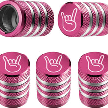 Tire Valve Stem Cap Cover - (5 Pack) Tire Air Cap Metal with Plastic Liner Corrosion Resistant Leak-Proof American Flag for Car Truck Motorcycle Bike Black