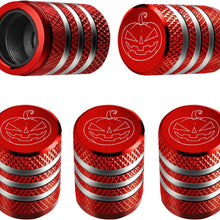 Tire Valve Stem Cap Cover - (5 Pack) Tire Air Cap Metal with Plastic Liner Corrosion Resistant Leak-Proof American Flag for Car Truck Motorcycle Bike Black