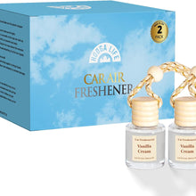 HoogaLife Car Air Freshener Diffuser 2 Pack Hanging Air Freshener Diffuser - Vanilla Cream Fragrance Oil Air D iffuser for Car, 45+ days Long Lasting Fragrance Made in USA C ar Air Fresheners