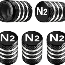 Tire Valve Stem Cap Cover - (5 Pack) Tire Air Cap Metal with Plastic Liner Corrosion Resistant Leak-Proof American Flag for Car Truck Motorcycle Bike Black
