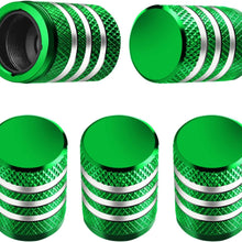 Tire Valve Stem Cap Cover - (5 Pack) Tire Air Cap Metal with Plastic Liner Corrosion Resistant Leak-Proof American Flag for Car Truck Motorcycle Bike Black