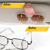 Yuoyar 2 Packs Sunglasses Holders for Car Visor - Magnetic Leather Sunglasses Holder and Ticket Card Clip - Car Visor Accessories (Black)