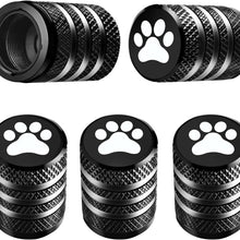 Tire Valve Stem Cap Cover - (5 Pack) Tire Air Cap Metal with Plastic Liner Corrosion Resistant Leak-Proof American Flag for Car Truck Motorcycle Bike Black