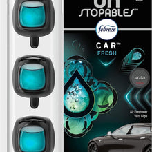 Febreze Unstopables Car Odor-Fighting Car Freshener Vent Clip Fresh Scent, .07 oz. Car Vent Clip, Pack of 4 (Packaging may vary)