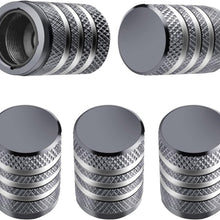 Tire Valve Stem Cap Cover - (5 Pack) Tire Air Cap Metal with Plastic Liner Corrosion Resistant Leak-Proof American Flag for Car Truck Motorcycle Bike Black