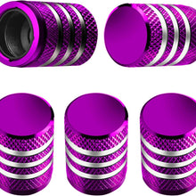Tire Valve Stem Cap Cover - (5 Pack) Tire Air Cap Metal with Plastic Liner Corrosion Resistant Leak-Proof American Flag for Car Truck Motorcycle Bike Black