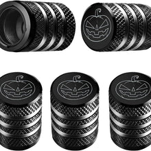 Tire Valve Stem Cap Cover - (5 Pack) Tire Air Cap Metal with Plastic Liner Corrosion Resistant Leak-Proof American Flag for Car Truck Motorcycle Bike Black