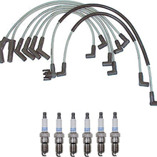 Denso Wire Set 8Mm and 6 Platinum TT Spark Plugs 0.04 Kit for Ford 2.8L 2.9L V6 Naturally Aspirated