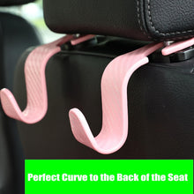 Amooca Car Seat Headrest Hook 4 Pack Hanger Storage Organizer Universal for Handbag Purse Coat fit Universal Vehicle Car Black S Type