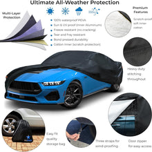 EzyShade 10-Layer Car Cover Waterproof All Weather - See Vehicle Size-Chart - Car Covers for Automobiles & Car Snow Cover - Full Exterior Covers - Winter Rain Sun SUV Sedan. Size A4 (See SizeChart)