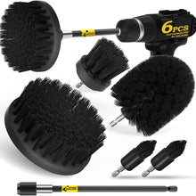 Holikme 6Pack Drill Brush Power Scrubber Cleaning Brush Extended Long Attachment Set All Purpose Drill Scrub Brushes Kit for Grout, Floor, Tub, Shower, Tile, Bathroom and Kitchen Surface，Yellow