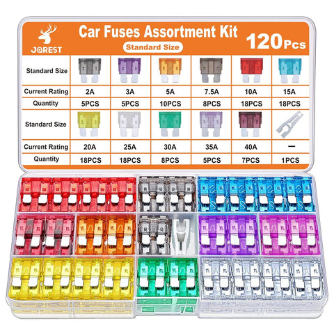 JOREST 300Pcs Car Fuse Assortment Kit, 160 Mini Blade Fuses Automotive + 90 Standard Auto Fuses + 50 Micro + Puller – Replacement for RV Camper Boat Truck (2Amp 3A 5A 7.5A 10A 15A 20A 25A 30A 35A 40A)