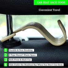 Amooca Car Seat Headrest Hook 4 Pack Hanger Storage Organizer Universal for Handbag Purse Coat fit Universal Vehicle Car Black S Type