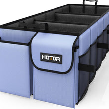 HOTOR Trunk Organizer - Car Organizer, Foldable Trunk organizer for SUVs & Sedans, Sturdy Car Organization for Car Accessories, Tools, Sundries, Black, 2 Compartments, 21.3"×12.6"×10.6"