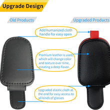 Yuoyar 2 Packs Sunglasses Holders for Car Visor - Magnetic Leather Sunglasses Holder and Ticket Card Clip - Car Visor Accessories (Black)