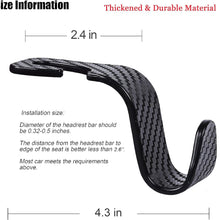 Amooca Car Seat Headrest Hook 4 Pack Hanger Storage Organizer Universal for Handbag Purse Coat fit Universal Vehicle Car Black S Type