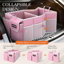 HOTOR Trunk Organizer - Car Organizer, Foldable Trunk organizer for SUVs & Sedans, Sturdy Car Organization for Car Accessories, Tools, Sundries, Black, 2 Compartments, 21.3"×12.6"×10.6"