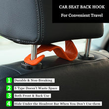 Amooca Car Seat Headrest Hook 4 Pack Hanger Storage Organizer Universal for Handbag Purse Coat fit Universal Vehicle Car Black S Type