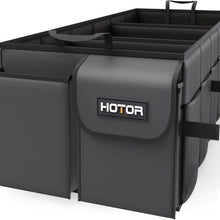 HOTOR Trunk Organizer - Car Organizer, Foldable Trunk organizer for SUVs & Sedans, Sturdy Car Organization for Car Accessories, Tools, Sundries, Black, 2 Compartments, 21.3"×12.6"×10.6"
