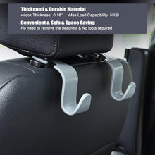 Amooca Car Seat Headrest Hook 4 Pack Hanger Storage Organizer Universal for Handbag Purse Coat fit Universal Vehicle Car Black S Type