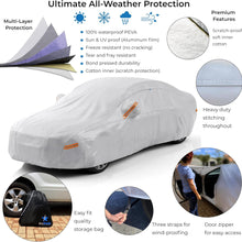 EzyShade 10-Layer Car Cover Waterproof All Weather - See Vehicle Size-Chart - Car Covers for Automobiles & Car Snow Cover - Full Exterior Covers - Winter Rain Sun SUV Sedan. Size A4 (See SizeChart)