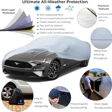 EzyShade 10-Layer Car Cover Waterproof All Weather - See Vehicle Size-Chart - Car Covers for Automobiles & Car Snow Cover - Full Exterior Covers - Winter Rain Sun SUV Sedan. Size A4 (See SizeChart)