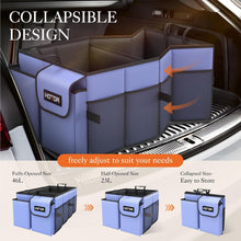 HOTOR Trunk Organizer - Car Organizer, Foldable Trunk organizer for SUVs & Sedans, Sturdy Car Organization for Car Accessories, Tools, Sundries, Black, 2 Compartments, 21.3"×12.6"×10.6"