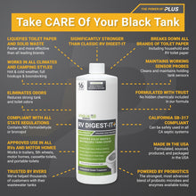 Unique RV Digest-It+ Extra-Strength Ultra-Concentrate - 32 RV Toilet Treatments - Eliminates Smells and Liquifies Waste (32 oz)