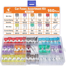 JOREST 300Pcs Car Fuse Assortment Kit, 160 Mini Blade Fuses Automotive + 90 Standard Auto Fuses + 50 Micro + Puller – Replacement for RV Camper Boat Truck (2Amp 3A 5A 7.5A 10A 15A 20A 25A 30A 35A 40A)