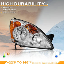 for 2005-2006 Honda CR-V 4-Door Sport Utility Headlights for 2005 2006 Honda CRV Pair Headlamp Chrome Housing Amber Reflector Left+Right Side