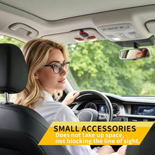 Yuoyar 2 Packs Sunglasses Holders for Car Visor - Magnetic Leather Sunglasses Holder and Ticket Card Clip - Car Visor Accessories (Black)