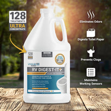 Unique RV Digest-It+ Extra-Strength Ultra-Concentrate - 32 RV Toilet Treatments - Eliminates Smells and Liquifies Waste (32 oz)