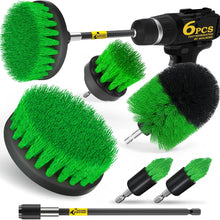 Holikme 6Pack Drill Brush Power Scrubber Cleaning Brush Extended Long Attachment Set All Purpose Drill Scrub Brushes Kit for Grout, Floor, Tub, Shower, Tile, Bathroom and Kitchen Surface，Yellow