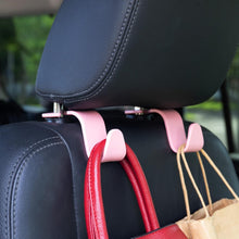 Amooca Car Seat Headrest Hook 4 Pack Hanger Storage Organizer Universal for Handbag Purse Coat fit Universal Vehicle Car Black S Type