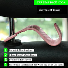 Amooca Car Seat Headrest Hook 4 Pack Hanger Storage Organizer Universal for Handbag Purse Coat fit Universal Vehicle Car Black S Type