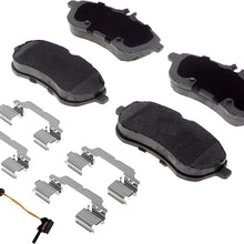 Silver 14D1340CHF1 Ceramic Front Disc Brake Pad Set with Clips and Pad Wear Sensor