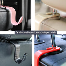 Amooca Car Seat Headrest Hook 4 Pack Hanger Storage Organizer Universal for Handbag Purse Coat fit Universal Vehicle Car Black S Type