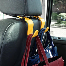 Amooca Car Seat Headrest Hook 4 Pack Hanger Storage Organizer Universal for Handbag Purse Coat fit Universal Vehicle Car Black S Type